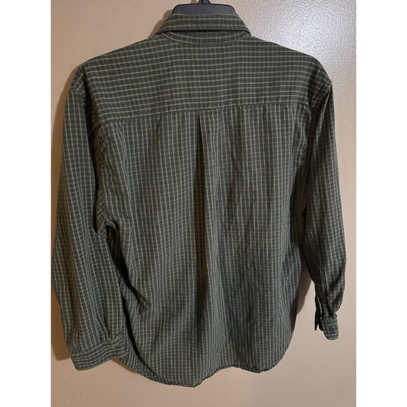 Vintage Structure Men’s Button Shirt L Cotton Green Flannel 90s Grunge - Picture 7 of 7